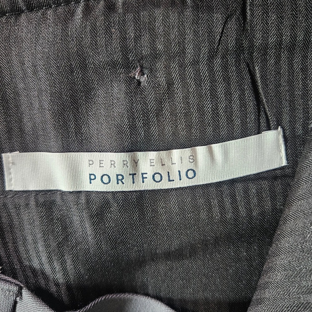 Perry Ellis Portfolio Mens 42x30 Gray Premium Flex Twill Dress Pants NEW NWT - Picture 4 of 9